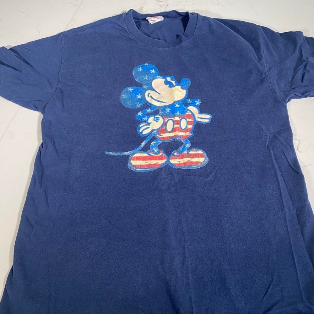 Vintage 90s Disney Store Mickey‎ Mouse USA Patriotic T-Shirt large Made in USA - Picture 3 of 5
